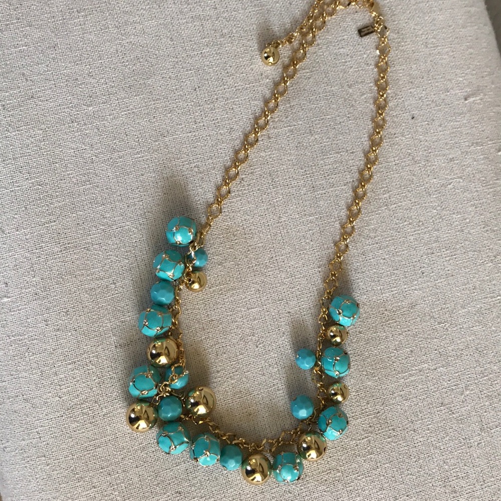 Kate Spade blue gold statement necklace. Gorgeous - Picture 2 of 2